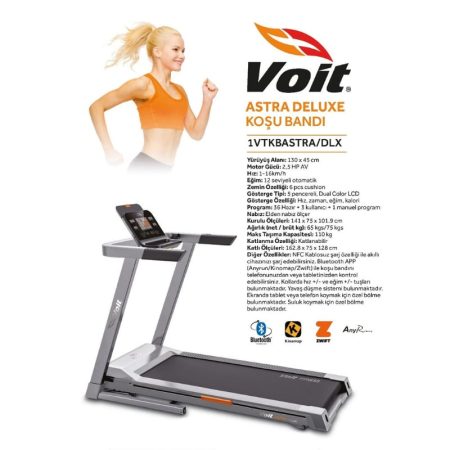 Voit Astra Deluxe 2,5 HP AV Otomatik Eğimli Koşu Bandı